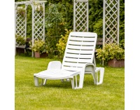 Plastové záhradné lehátko Lumbo - biela