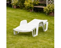 Plastové záhradné lehátko Lumbo - biela