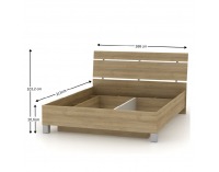 Posteľový rám s úložným priestorom Luna 160 160x200 cm - dub riviera