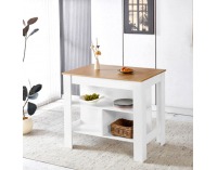 Kuchynský ostrovček Lunan - dub / biela