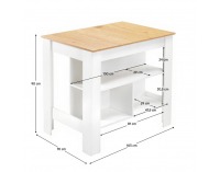 Kuchynský ostrovček Lunan - dub / biela