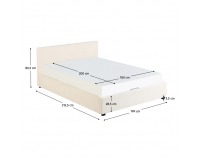 Čalúnená manželská posteľ s roštom Lunela 180 - biela