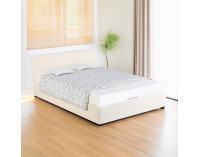 Čalúnená manželská posteľ s roštom Lunela 180 - biela