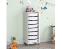 Regál s úložnými boxmi Lunor - biela