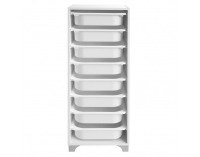 Regál s úložnými boxmi Lunor - biela