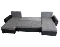 Rohová sedačka U s rozkladom Luny Roh U L/P - biela / sivohnedá