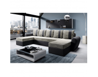 Rohová sedačka U s rozkladom Luny Roh U L/P - čierna / sivohnedá