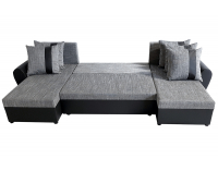 Rohová sedačka U s rozkladom Luny Roh U L/P - čierna / sivohnedá