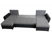 Rohová sedačka U s rozkladom Luny Roh U L/P - čierna / sivohnedá