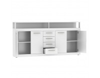 Štvordverová komoda so zásuvkami Lunysa 2 New - biela