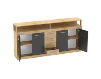 Štvordverová komoda so zásuvkami Lunysa 2 New - dub artisan / grafit