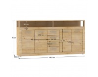 Štvordverová komoda so zásuvkami Lunysa 2 New - dub artisan