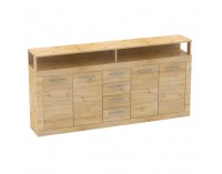 Štvordverová komoda so zásuvkami Lunysa 2 New - dub artisan