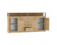 Štvordverová komoda so zásuvkami Lunysa 2 New - dub artisan