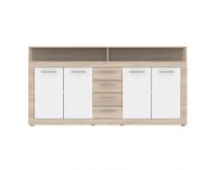 Štvordverová komoda so zásuvkami Lunysa 2 New - dub sonoma / biela