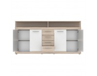 Štvordverová komoda so zásuvkami Lunysa 2 New - dub sonoma / biela