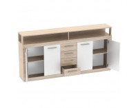 Štvordverová komoda so zásuvkami Lunysa 2 New - dub sonoma / biela