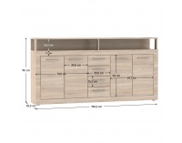 Štvordverová komoda so zásuvkami Lunysa 2 New - dub sonoma