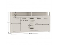 Štvordverová komoda so zásuvkami Lunysa 2 New - kašmír