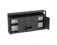 Štvordverová komoda so zásuvkami Lunysa - grafit