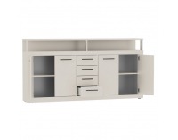 Štvordverová komoda so zásuvkami Lunysa - kašmír