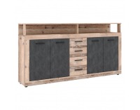 Štvordverová komoda so zásuvkami Lunysa - old wood light / matera