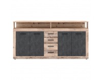 Štvordverová komoda so zásuvkami Lunysa - old wood light / matera