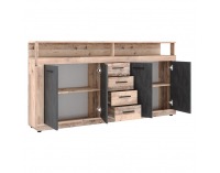 Štvordverová komoda so zásuvkami Lunysa - old wood light / matera