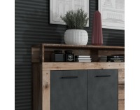 Štvordverová komoda so zásuvkami Lunysa - old wood light / matera