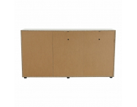 Vitrína Lynatet 42 - biely vysoký lesk / dub sonoma truflový