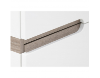 PC stolík Lynatet 80 - biela / biely vysoký lesk / dub sonoma truflový