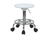 Stolička na kolieskach Mabel 2 New - biela / chróm