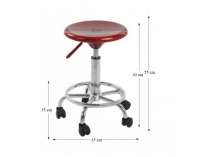 Stolička na kolieskach Mabel 2 New - červená / chróm