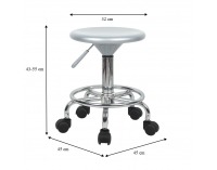 Stolička na kolieskach Mabel 2 New - strieborná / chróm
