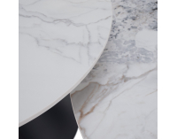 Konferenčný stolík (2 ks) Mabuz - biely mramor / čierna