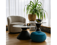 Konferenčný stolík (2 ks) Mabuz - biely mramor / čierna