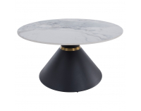 Konferenčný stolík (2 ks) Mabuz - biely mramor / čierna