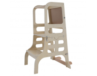 Montessori učiaca veža s tabuľou 3v1 Magan - prírodná