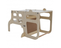 Montessori učiaca veža s tabuľou 3v1 Magan - prírodná