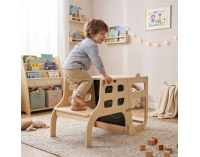 Montessori učiaca veža s tabuľou 3v1 Magan - prírodná