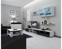 TV stolík Magic MAG-03 - biela / čierny lesk