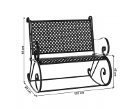 Záhradná hojdacia lavička Magina - čierna