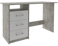 Písací stôl Makodi - beton / biela