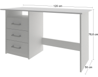 Písací stôl Makodi - biela