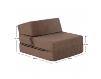 Skladací matrac / kreslo Malen - svetlohnedá