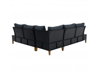 Záhradný nábytok z umelého ratanu Malkom - čierna / sivá / prírodná