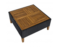 Záhradný nábytok z umelého ratanu Malkom - čierna / sivá / prírodná