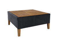 Záhradný nábytok z umelého ratanu Malkom - čierna / sivá / prírodná