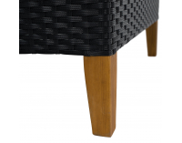 Záhradný nábytok z umelého ratanu Malkom - čierna / sivá / prírodná