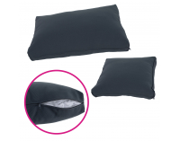 Záhradný nábytok z umelého ratanu Malkom - čierna / sivá / prírodná